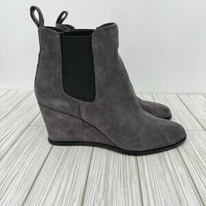 Dolce Vita gray suede leather wedge Chelsea pull on ankle boots 8.5 NEW